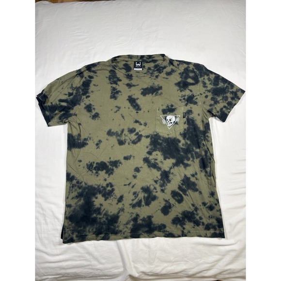 Wxyz Other - WXYZ MFG CO Skull Pocket T-Shirt Mens Large Olive Green Black Tie Dye Streetwear